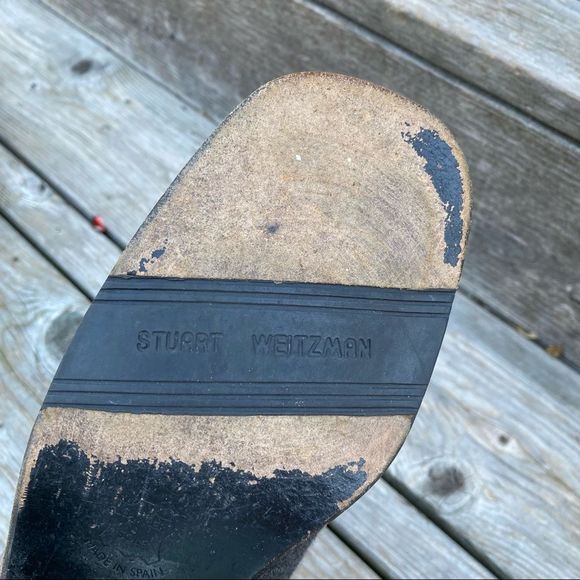 Stuart Weitzman Gray Wool chunky heel loafers 9.5 - Picture 9 of 9